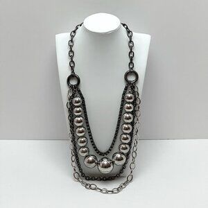 💖Lee Angel💖 Multi-Chain Drop Necklace Rope Rolo Ball Box Chain Link Chunky Heavy